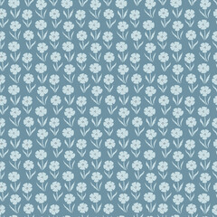 Seamless floral pattern for design. Small blue flowers. 