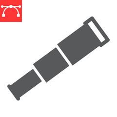 Spyglass glyph icon, sea and optical, telescope vector icon, vector graphics, editable stroke solid sign, eps 10.