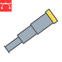 Spyglass color line icon, sea and optical, telescope vector icon, vector graphics, editable stroke filled outline sign, eps 10.