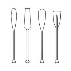 Oars set in line style, vector illustration