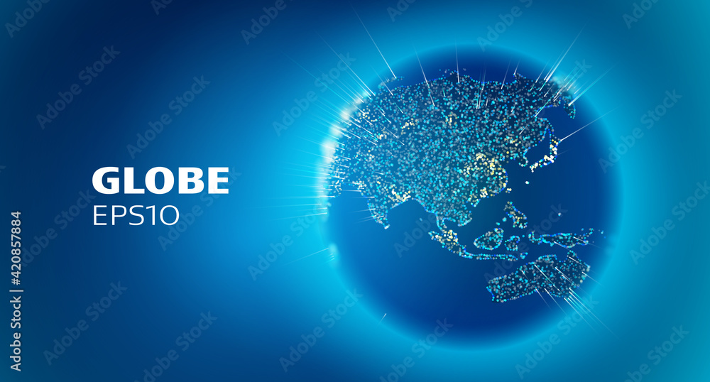 Poster abstract 3d globe vector illustration. technology network vector illustration. . global social netwo