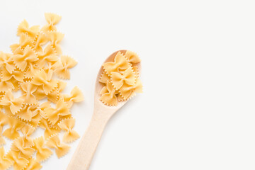 pasta bow on white background, pasta 