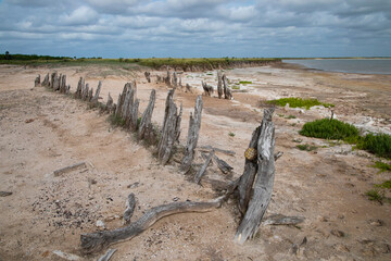 Brownsville to Port Isabel narrow gauge railroad built in 1870's across Bahia Grande near hwy 48.