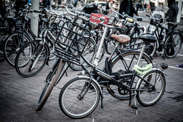 Fototapeta na wymiar Bicycles in Amsterdam