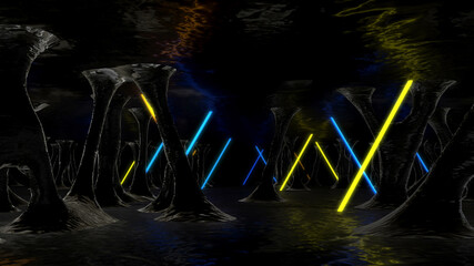 Abstract Cave Background 3d render