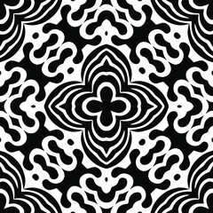 Geometric vector pattern with triangular elements. Seamless abstract ornament for wallpapers and backgrounds. Black and white patterns.