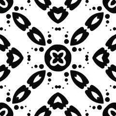 Geometric vector pattern with triangular elements. Seamless abstract ornament for wallpapers and backgrounds. Black and white patterns.