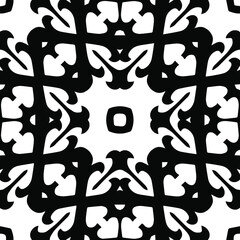 Geometric vector pattern with triangular elements. Seamless abstract ornament for wallpapers and backgrounds. Black and white patterns.