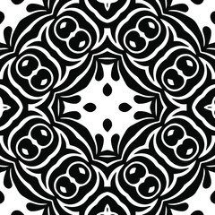 Geometric vector pattern with triangular elements. Seamless abstract ornament for wallpapers and backgrounds. Black and white patterns.