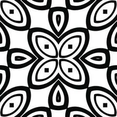 Geometric vector pattern with triangular elements. Seamless abstract ornament for wallpapers and backgrounds. Black and white patterns.