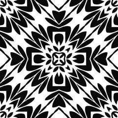 Geometric vector pattern with triangular elements. Seamless abstract ornament for wallpapers and backgrounds. Black and white patterns.