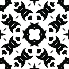 Geometric vector pattern with triangular elements. Seamless abstract ornament for wallpapers and backgrounds. Black and white patterns.