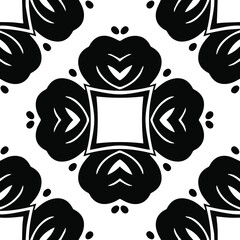 Geometric vector pattern with triangular elements. Seamless abstract ornament for wallpapers and backgrounds. Black and white patterns.