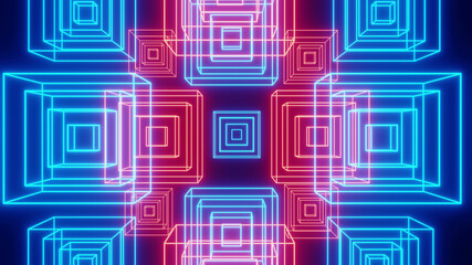 Colorful Cube Line Neon VJ Background