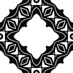 Geometric vector pattern with triangular elements. Seamless abstract ornament for wallpapers and backgrounds. Black and white patterns.