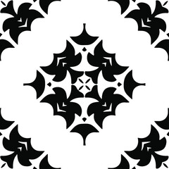 Geometric vector pattern with triangular elements. Seamless abstract ornament for wallpapers and backgrounds. Black and white patterns.