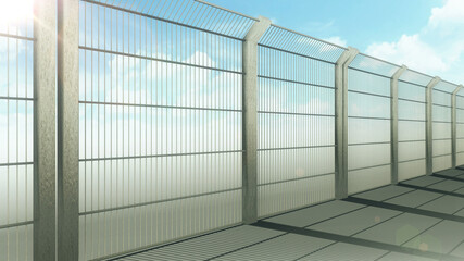 Sky Fence Background 3d render