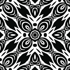 Geometric vector pattern with triangular elements. Seamless abstract ornament for wallpapers and backgrounds. Black and white patterns.