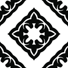 Geometric vector pattern with triangular elements. Seamless abstract ornament for wallpapers and backgrounds. Black and white patterns.