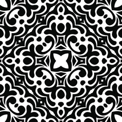 Geometric vector pattern with triangular elements. Seamless abstract ornament for wallpapers and backgrounds. Black and white patterns.