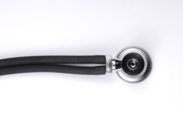 Medical stethoscope on a white background. Healthcare concept.