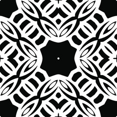 Geometric vector pattern with triangular elements. Seamless abstract ornament for wallpapers and backgrounds. Black and white patterns.