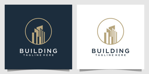 Building logo design template with creative concept