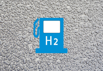 Wassertropfen Hintergrund mit H2 Tankstelle