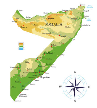 Somalia physical map