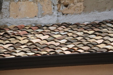 Old roof tiles in Palermo, Sicily Italy