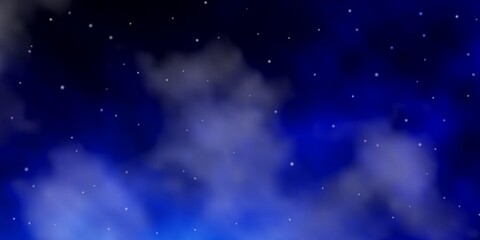 Dark BLUE vector pattern with abstract stars.