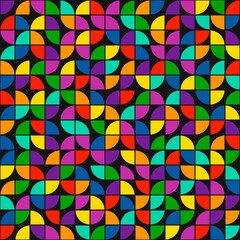 Quarters Rainbow Pattern. Vector Rainbow Abstract Pattern.