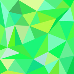 Triangles of different sizes in green shades for the cover.