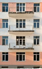 Old apartment building with balconies