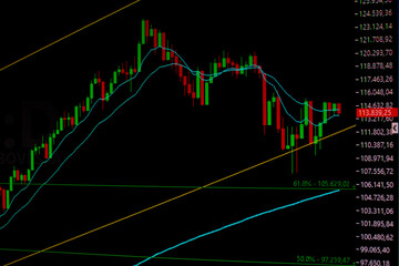 GRAFICO DE CANDLESTICK MOSTRANDO O IBOV, O INDICE DA BOLSA DE VALORES BRASILEIRA.