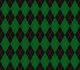 Knitted argyle St. Patricks day pattern