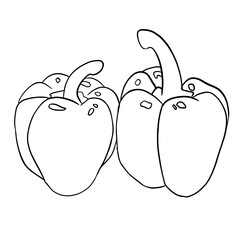two peppers art black lines