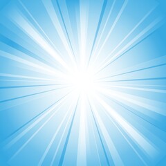 Abstract blue background with sun ray. Summer vector illustration for design