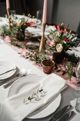 table set for a wedding reception