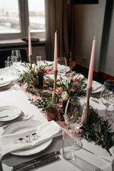 table set for a wedding reception