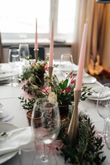 table set for a wedding reception