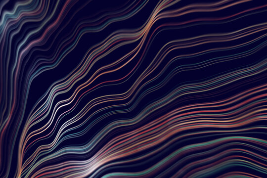 Waving Lines Abstract Technology Digital Data Colorful Blue Curves Wallpaper Background 