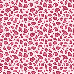 Abstract vector leopard print. Seamless pattern in pink colors.