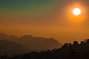 sunset over the mountains