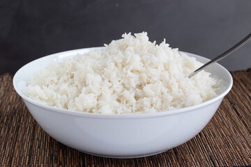 Rice bowl on a dark background