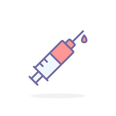 Syringe icon in filled outline style.
