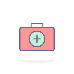 First aid kit icon in filled outline style.