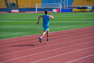 man running fast in road, stamina and endurance