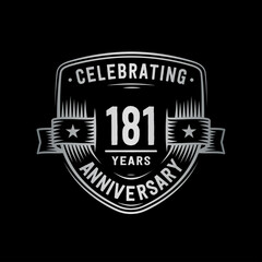 Obraz premium 181 years anniversary celebration shield design template. Vector and illustration
