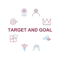 Target and Goal set icon, isolated Target and Goal set sign icon, vector illustration